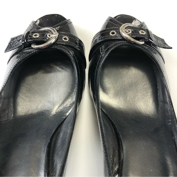 STUART Weitzman patent heels patent pumps with buckle and cutout detail Size 8.5 - Picture 8 of 11